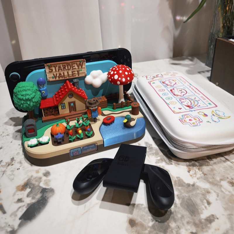 Gaming Console Free - แท่นชาร์จตกแต่งธีม Stardew Valley สำหรับวางเครื่องเล่นเกม Nintendo Switch
