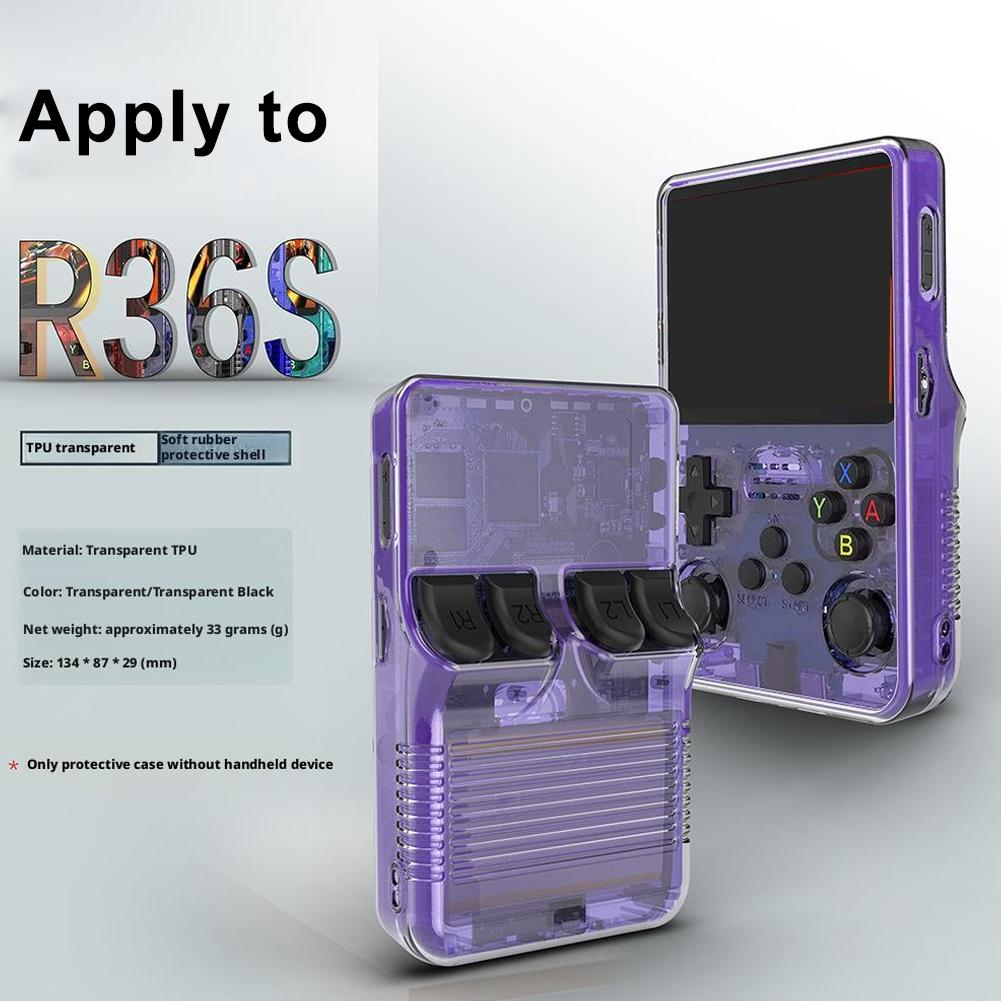 Gaming Console R36S - สำหรับเคสป้องกันเครื่องเล่นเกมพกพา R36S เคสป้องกันด้านหลังแบบพกพา อุปกรณ์เสริมสำหรับเครื่องเล่นเกม เคสใสสำหรับจัดเก็บ
