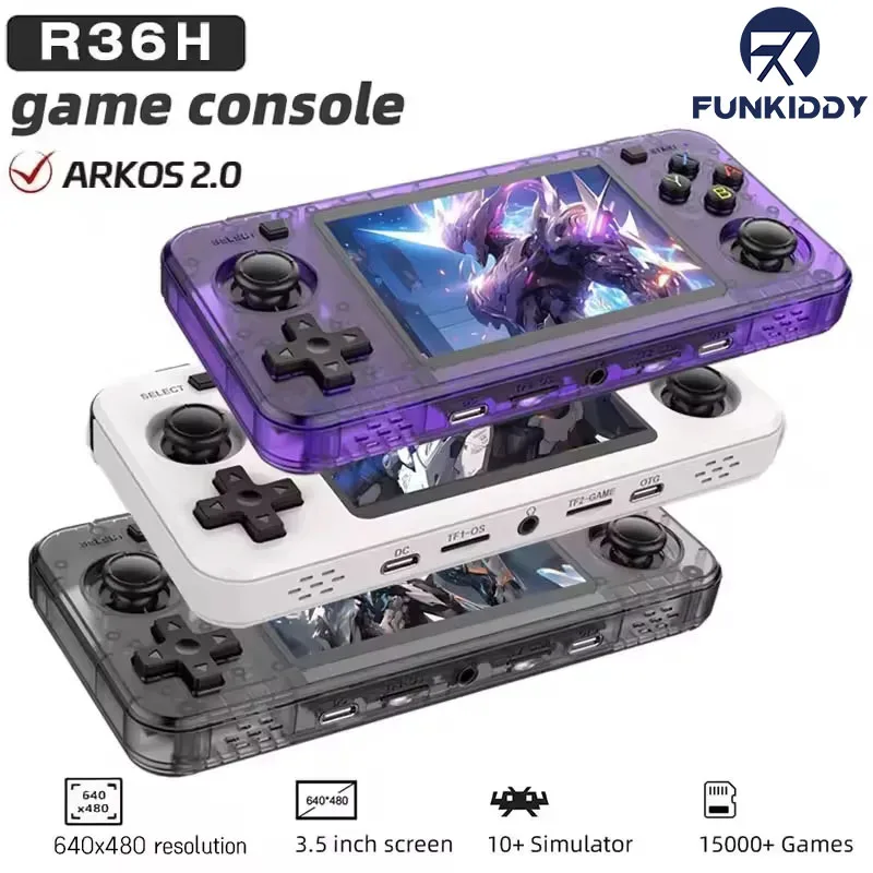 Gaming Console Linux - เครื่องเล่นเกมพกพา FUNKIDDY รุ่นใหม่ R36H ระบบโอเพ่นซอร์ส Arkos