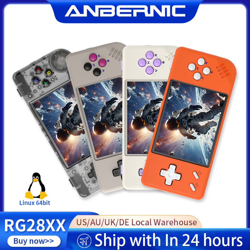 Gaming Console For Sale - ANBERNIC RG28XX เครื่องเล่นเกมพกพาแบบเรโทร ระบบปฏิบัติการลินุกซ์ 64 บิต