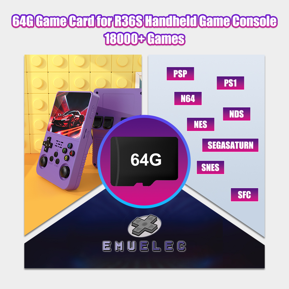 Gaming Console R36S - 64G เกม TF Card สําหรับ R36S
