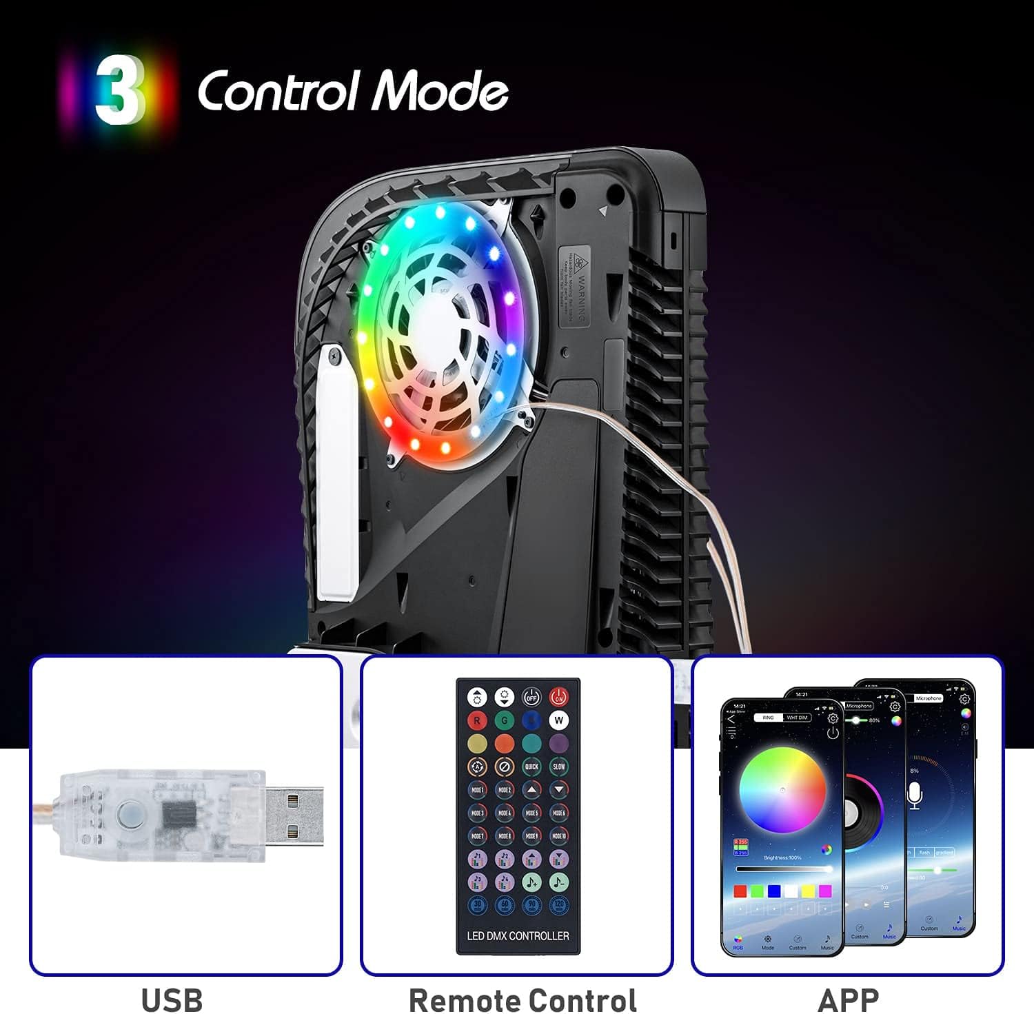 Gaming Console Sony - ไฟ LED RGB สำหรับ PS5 Pro/Slim/Fat