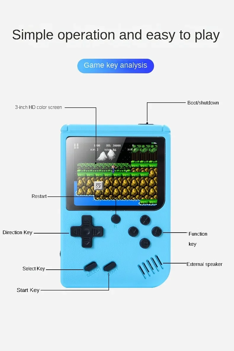 เครื่องเล่นเกมอาร์เคดแบบพกพา จ - Gaming Console Kids บทวิจารณ์และราคา