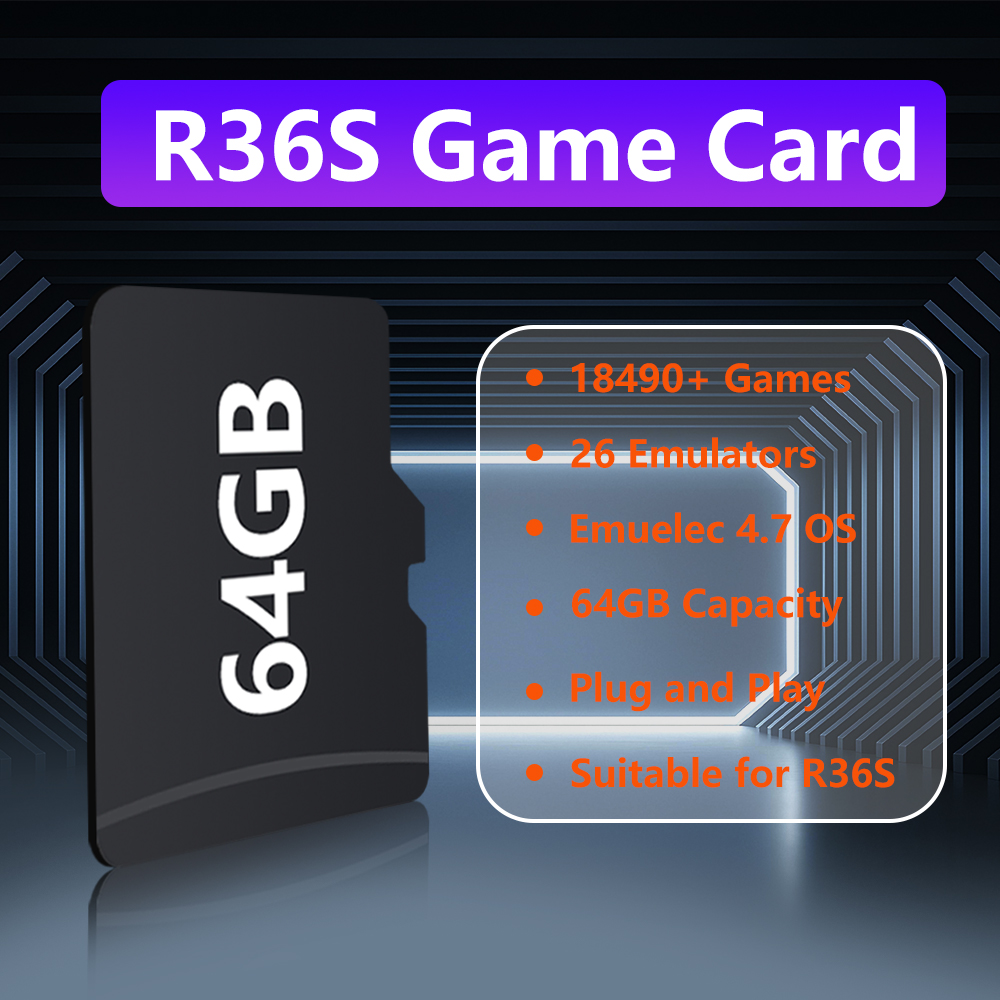 การ์ดเกม 64GB สำหรับคอนโซลเกม  - Gaming Console R36S บทวิจารณ์และราคา