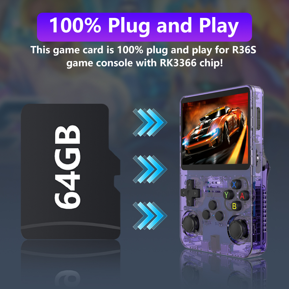 การ์ดเกม 64GB สำหรับคอนโซลเกม  - Gaming Console R36S บทวิจารณ์และราคา