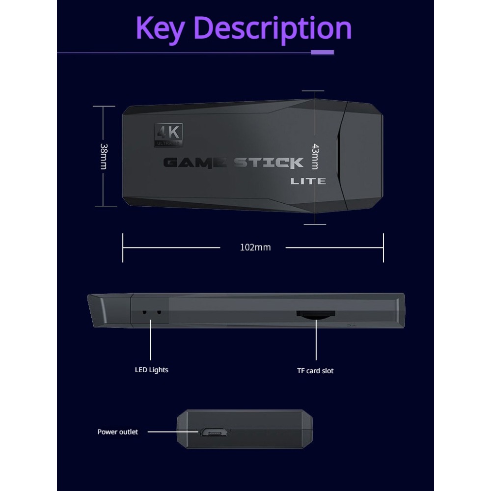 เครื่องเล่นเกมพกพา 4K Retro Ga - Gaming Console For Sale บทวิจารณ์และราคา