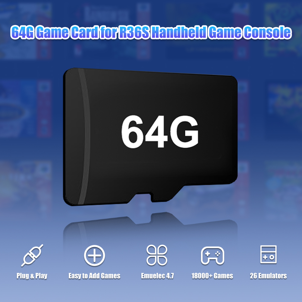 64G เกม TF Card สําหรับ R36S ว - Gaming Console R36S บทวิจารณ์และราคา