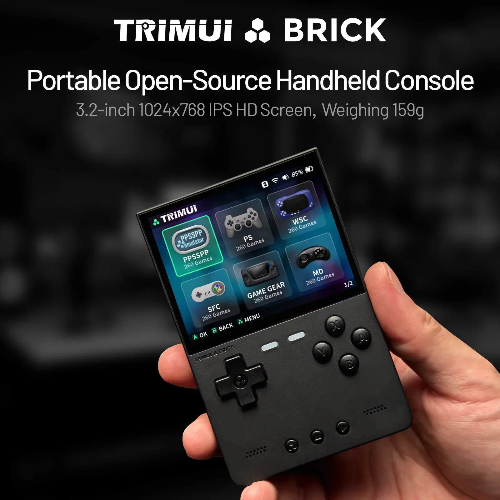 TRIMUI อิฐคอนโซลเกมมือถือ 3.2  - Gaming Console Linux บทวิจารณ์และราคา